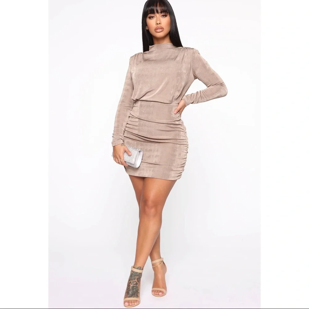 Fashion Nova Once Again Ruched Mini Dress Size S